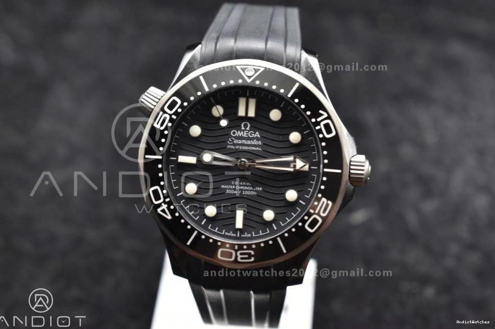 1081 Black PVD on Dial Edition 300M Strap VSF Diver Seamaster Black GoAnywhere Best A Rubber 0811